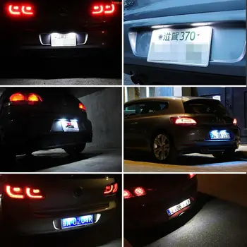 2x Baltos spalvos Automobilis LED Skaičius Licenciją Plokštelės Šviesos Žibintas VW Golf 4 5 6 New Beetle Passat CC Scirocco Polo Led Licencijos numerio apšvietimo Lemputės