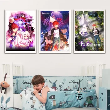 Fate Stay Night Anime Mergina Plakatas Spaudinių Naftos Tapyba Ant Drobės, Sienos Meno Freskomis Nuotraukas, Miegamasis Apdailos Nr. Įrėminti