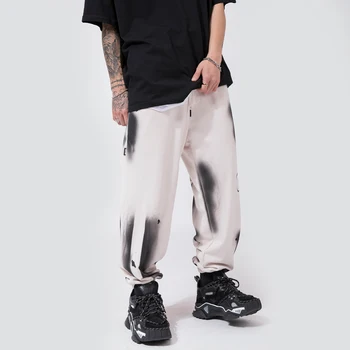 2020 Streetwear tie dažai Haremo Kelnės 2020 Medvilnės Atsitiktinis Palaidų Elastinga Juosmens Sweatpants Hip-Hop Harajuku Poilsiu Vyrų Kelnės Pilkos