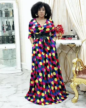 Elegantiškas Taškų Afrikos Suknelės Moterims 2020 Dashiki Vasarą, Rudenį Maxi Suknelė Ponios Tradicinių Afrikos Drabužių Pasakų Dreaes