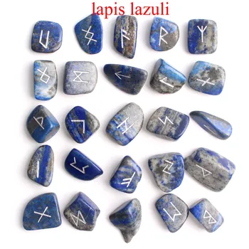 25Pcs Gamtos Lazuritas Kristalų Rune Mėlynas Lazuritas Runų Akmenį Būrimą Likimo-pasakoja Gijimo Meditacija Dovanų Kolekcija
