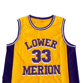 Bg Krepšinio Megztiniai Mažesnis Merion aukštųjų Mokyklų 33 Jersey Siuvinėjimo, Siuvimo Lauko Sporto Hip-hop ' o Filmą Jersey Geltona 1996