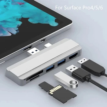 Paviršiaus Pro Dock For Surface Pro 4/5/6 USB 3.0 Hub Docking Station Daugiafunkcinis 5 In 1 4K HDMI Adapteris, Skirtas Paviršiaus Pro 4/5/6 2021