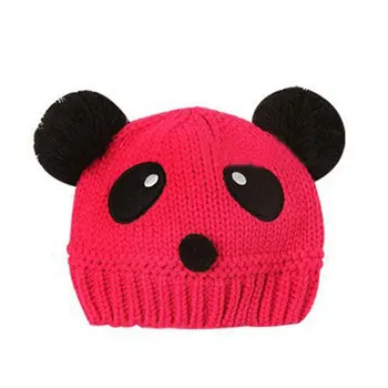 Mielas Gyvūnų Panda Baby Megztos Kepurės Vaikams Žiemą Laikyti Šiltai Nėrimo Kepuraitė Kepurės SER88