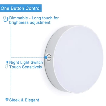 LED Touch Pritemdomi Naktį Šviesos USB Įkraunama Pagal Kabineto Puck Naktį Lempos Magnetas Klijuoti Spinta Žibintai Kovos su Virtuvė
