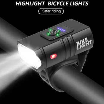 T6 LED Dviračio Žibintas 10W 800LM 6 Režimai USB Įkrovimo Galios Ekranas MTB Kalnų Keliais Dviračio Priekinį Žibintą Dviračių sporto Įranga