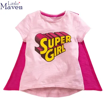 Mažai Specialistė vėliau kaip 2017 naujas vasaros kūdikių mergaičių drabužius trumpomis rankovėmis O-kaklo marškinėliai grynos Medvilnės super mergaitės žmogus tee viršūnės