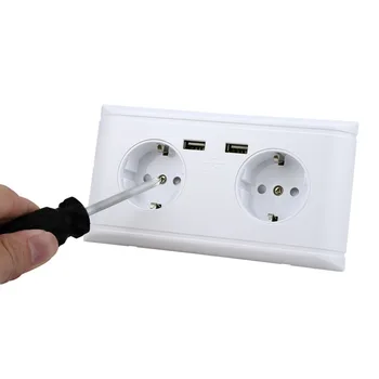 Daugiafunkcinis ES Plug Sieninis Elektros Lizdas su USB Prievadą Telefono Įkrovimo 250V Dvigubas Switchs Buitinių Elektros Lizdo