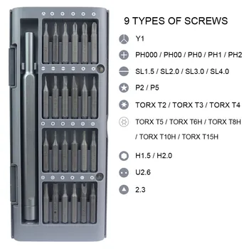 Įvairių Atsuktuvų Rinkinys 25 1 Magnetinių Bitų Rinkinys Atsuktuvas Tikslumo Phillips Torx Atsuktuvų antgaliai Remontas Telefono PC Tools