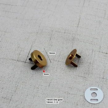 Kaip 14mm Senas aukso pakabinti apkalos patiekalas formos magnetiniai snap mygtuką užsegimas užtrauktuku rankinės, piniginės didmeninės