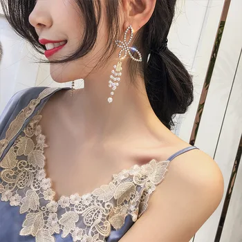 S925 adata crystal pearl tabaluoti auskarai su cinko lydinio moterų auskarai korėjos mados lankas perlų juvelyrinių dirbinių didmeninė