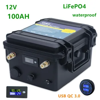12V 100ah lifepo4 baterija 12V lifepo4 100AH vandeniui ličio jonų baterija 12v baterijų keitiklis, valčių variklių