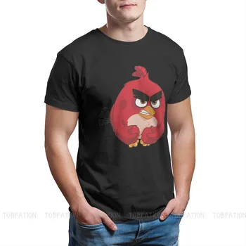 Vyrai Piktas Paukščių Blogų Kiaules Dauguma Bendrojo Lavinimo Žaidimai Trumpas Rankovės Stilius T-Shirt Raudonas Paukštis Grynos Medvilnės Tees Harajuku