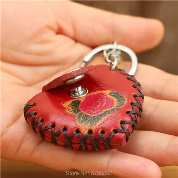 Oda kūrybos rankų darbo raudonos širdies formos keychain maišelį, aksesuarų mini monetų krepšys širdies formos mados atitikimo pakabukas