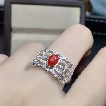 KJJEAXCMY fine jewelry natūralus raudonasis koralas 925 sterlingas sidabro naujas moterų brangakmenio žiedas paramos bandymo gražus