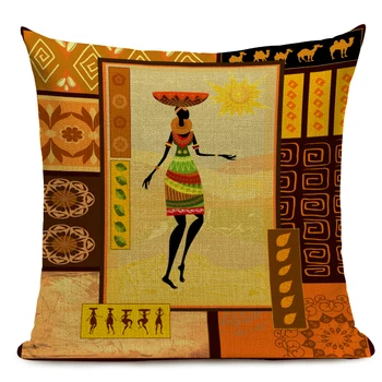 Klasikinio Afrikos Etninės Pagalvėlė Padengti Afrikos Moterų Darbo Dekoratyvinės Pagalvėlės Aikštėje Patalynė Užvalkalas už Sofos Namų Dekoro