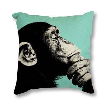 Pasaulio Beždžionė Nuotrauka Atspausdinta Dekoratyvinių Pagalvėlių, Lino Padengti Sofa-Automobilio Kėdutė Namų Dekoro Mesti Pagalvės užvalkalą 45cm Lašas laivybos