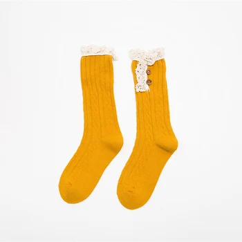 [EIOISAPRA]Nauji Karšto pardavimo Mygtuką Nėrinių Kojinės Moterims Kojų Šildytuvus Megzti Rudens/Žiemos Batai Kojinės Rankogaliai Mados Kojos Ponios 