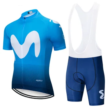 2020 Strava vasaros dviračių kostiumas vyriški trumparankoviai mėlyna jersey dviračiai, dviračių šortai gelio kvėpuojantis pagalvėlė Ropasiris Movelano b