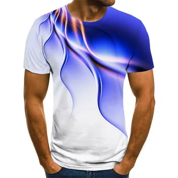 Geometrinis 3D Mienienie Keisdami Skaitmeninio Spausdinimo Vasaros Mados Vyrų ir Moterų Marškiniai, trumparankoviai marškinėliai Vaikų Drabužiai