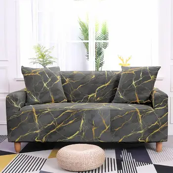 Paprasta Marmuro Modelis Elastinga Skalbti Sofa Padengti Namų Kambarį Vieną Meilė Sėdynės L-formos Sofa-apsauginis Dangtis Slipcover