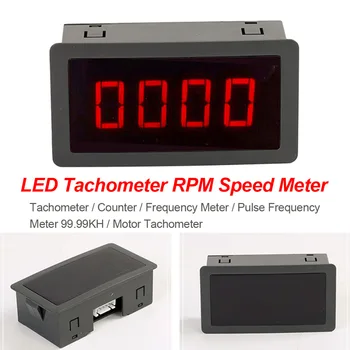 4 Skaitmeninis LED Raudona Tachometras RPM Greičio Matuoklis+Salėje Artumo Jungiklis Jutiklis NPN 10-9999RPM/0.5 RPM