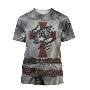 3D Atspausdintas Riterio Šarvai Vyrų marškinėliai tamplieriai Harajuku Mados Trumpas rankovės marškinėliai vasaros Atsitiktinis Unisex marškinėlius viršūnes QS30