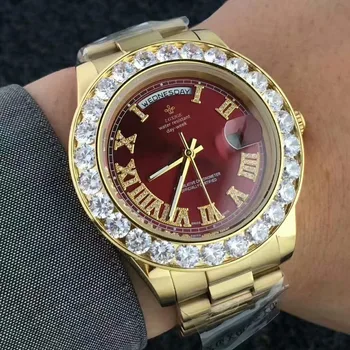 Aukso Big Diamond Prekės Šalta Out Žiūrėti Diena Data Pirmininkas Laikrodis Verslo Reloj aukščiausios Prabangos Žiūrėti Vyrai Dizaineris Laikrodžiai 2019