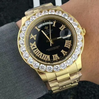Aukso Big Diamond Prekės Šalta Out Žiūrėti Diena Data Pirmininkas Laikrodis Verslo Reloj aukščiausios Prabangos Žiūrėti Vyrai Dizaineris Laikrodžiai 2019