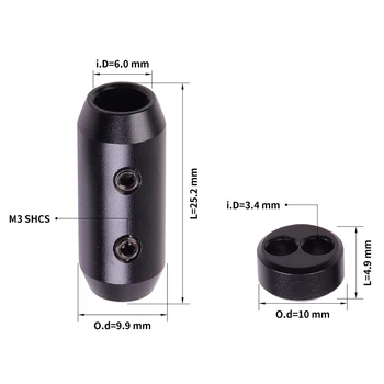 1 set 6,0 mm iki 3,4 mm Aliuminio Lydinio Splitter Slankiklį Audio jungtis Metalo Adapteris Ausinių Kištukas 