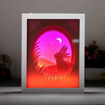 Popieriaus Iškirpti šviesdėžės 3D Šešėlis Dėžutės Rėmas Šviesos Meno Tapybos Naktį Led Šviesos Lauke Foto nuotraukų Rėmelis
