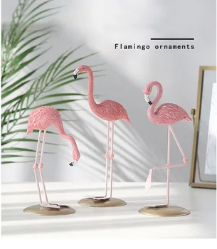 Mylb 1pcs Ornamentu Namų, Sodo Puošmena Kambarį Apdaila Pink Flamingo Mielas Gyvūnų Formos Derva