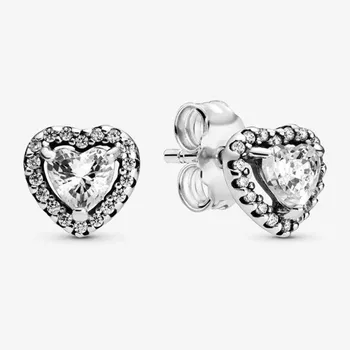 Naujas Prabangus Pentagram Ir Širdies Su Crystal Snaigės 925 Sterlingas Sidabro Visos Auskarai Moterims Europa Diyjewelry