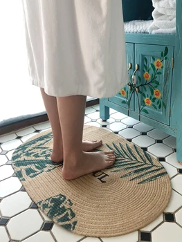 75x50cm vadovas - austa Džiuto kilimas słomianka natūralių kilimų grindų kilimėlis neslidus ekologiškas kilimas dekoratyvinis durų kilimėlis