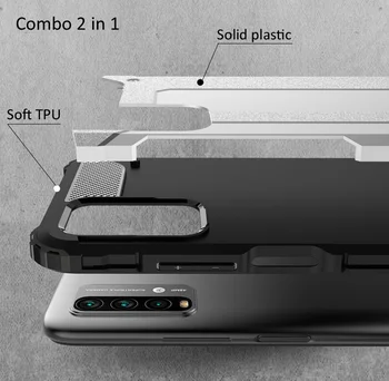 Combo Kritimo atsparumo Patikima Atveju Poco M3 Gynėjas Šarvai ir Skydas Padengti Xiaomi Mažai M3