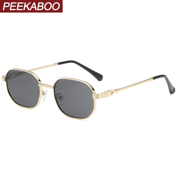 Peekaboo aukso aikštė akiniai nuo saulės vyrams metalo gradientas objektyvas klasikinio stiliaus rudos spalvos retro saulės akiniai moterims uv400 dropshipping
